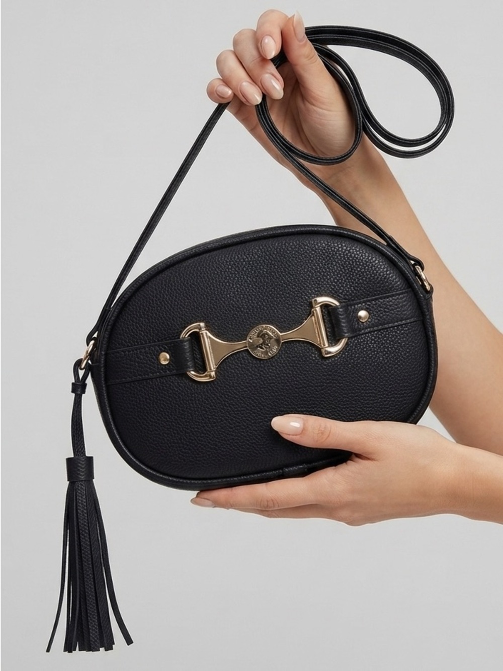 Beverly Hills Polo Club Black Crossbody with Gold Accent
